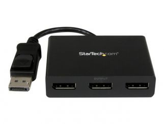 StarTech.com 3-Port Multi Monitor Adapter, DisplayPort 1.2 MST Hub, Dual 4K 30Hz & 1x 1080p, Video Splitter for Extended Desktop Mode on Windows PCs Only, DP to 3x DP Monitors MST Hub - Multi Stream Transport (MSTDP123DP) - Video splitter - desktop - AC 1