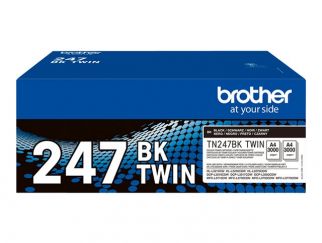 Brother TN247BK TWIN - 2-pack - High Yield - black - original - toner cartridge - for Brother DCP-L3510, L3517, L3550, HL-L3270, L3290, MFC-L3710, L3730, L3750, L3770