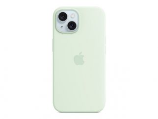 Apple - Back cover for mobile phone - MagSafe compatibility - silicone - soft mint - for iPhone 15