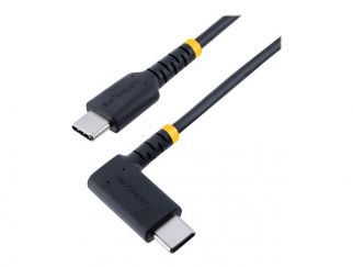 StarTech.com 6in (15cm) USB C Charging Cable Right Angle, 60W PD 3A, Heavy Duty Fast Charge USB-C Cable, USB 2.0 Type-C, Durable and Rugged Aramid Fiber, S20/iPad/Pixel - High Quality USB Charging Cord (R2CCR-15C-USB-CABLE) - USB-C cable - 24 pin USB-C to