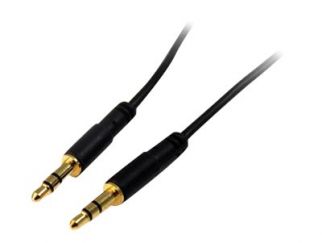 StarTech.com 3.5mm Audio Cable - 10 ft - Slim - M / M - AUX Cable - Male to Male Audio Cable - AUX Cord - Headphone Cable - Auxiliary Cable (MU10MMS) - Audio cable - mini-phone stereo 3.5 mm male to mini-phone stereo 3.5 mm male - 3 m - black - for P/N: K