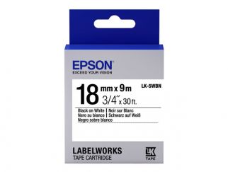 Epson LabelWorks LK-5WBN - Black on white - Roll (1.8 cm x 9 m) 1 roll(s) label tape - for LabelWorks LW-1000, LW-400, LW-600, LW-700, LW-900, LW-K400, LW-Z700, LW-Z900