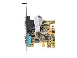 StarTech.com 2-Port PCI Express Serial Card, Dual Port PCIe to RS232 (DB9) Serial Interface Card, 16C1050 UART, Standard or Low Profile Brackets, COM Retention, For Windows & Linux - PCIe to Dual DB9 Card (21050-PC-SERIAL-CARD) - serial adapter - PCIe 2.0