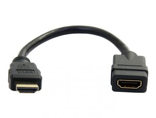 StarTech.com 6 in HDMI Extension Cable, Short HDMI Cable Male to Female, 4K HDMI Cable Extender, 4K 30Hz UHD HDMI Port Saver M/F, High Speed HDMI 1.4, 10.2Gbps Bandwidth, 30AWG, Black - HDMI Dongle Extender - HDMI cable - HDMI male to HDMI female - 15 cm 