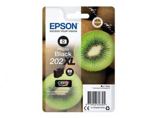 Epson Ink Cartridges, Claria" Premium Ink, 202XL, Kiwi, Singlepack, 1 x 7.9ml Photo Black, Standard, XL