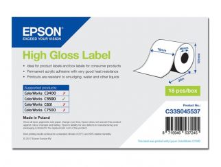 Epson - High-gloss labels - Roll (7.6 cm x 33 m) - 1 roll(s) - for TM C3500