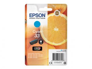 Epson Ink Cartridges, Claria" Premium Ink, 33, Oranges, Singlepack, 1 x 4.5 ml Cyan, Standard