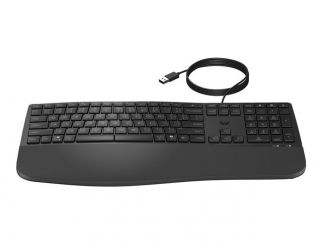 HP 485 Comfort - keyboard - multi device, 23 programmable keys, 3-zone layout full size - QWERTY - UK - black Input Device