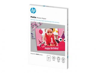 HP - Matte - 8.8 mil - 100 x 150 mm - 180 g/m² - 25 sheet(s) photo paper - for Deskjet Ink Advantage 1275, Officejet 38XX, 46XX, 52XX, 57XX, 68XX, 69XX, 80XX, 8702, 9012