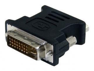 StarTech.com DVI to VGA Cable Adapter - Black - M/F - DVI-I to VGA Converter Adapter (DVIVGAMFBK) - VGA adapter - DVI-I (M) to HD-15 (VGA) (F) - molded, thumbscrews - black