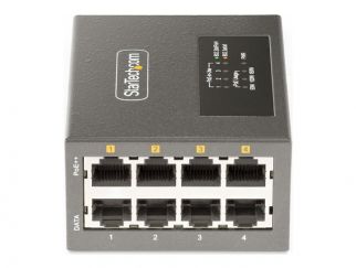 StarTech.com 4-Port Multi-Gigabit PoE++ Injector, 5/2.5G Ethernet (NBASE-T), PoE/PoE+/PoE++ (802.3af/802.3at/802.3bt), 160Watts Power Budget, Wall/DIN Rail Mountable - Unmanaged, For IP Cameras/Wireless APs/POSs (AS445C-POE-INJECTOR) - PoE injector - 160 