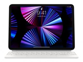 Apple Magic Keyboard - Keyboard and folio case - with trackpad - backlit - Apple Smart connector - AZERTY - French - white - for Apple 10.9-inch iPad Air (4th gen, 5th gen), 11-inch iPad Air (M2), 11-inch iPad Pro (1st gen, 2nd gen, 3rd gen, 4th gen)