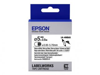 Epson LabelWorks LK-4WBA5 - Black on white - Roll (0.5 cm x 2.5 m) 1 roll(s) tube - for LabelWorks LW-1000, LW-300, LW-400, LW-600, LW-700, LW-900, LW-K400, LW-Z700, LW-Z900