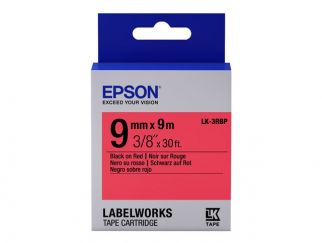 Epson LabelWorks LK-3RBP - Black on red - Roll (0.9 cm x 9 m) 1 roll(s) label tape - for LabelWorks LW-1000, 300, 400, 600, 700, 900, K400, Z700, Z710, Z900