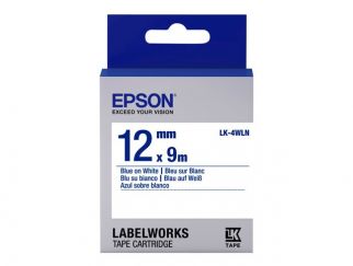 Epson LabelWorks LK-4WLN - Blue on white - Roll (1.2 cm x 9 m) 1 roll(s) label tape - for LabelWorks LW-1000, 300, 400, 600, 700, 900, K400, Z700, Z710, Z900