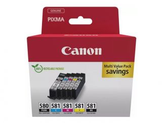 Canon PGI-580/CLI-581 PGBK/C/M/Y/BK Multi Pack - 5-pack - black, yellow, cyan, magenta, pigmented black - original - ink tank