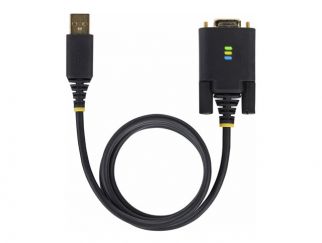 StarTech.com 3ft (1m) USB to Null Modem Serial Adapter Cable, Interchangeable DB9 Screws/Nuts, COM Retention, USB-A to RS232, FTDI, Level-4 ESD Protection, Windows/macOS/ChromeOS/Linux - Rugged TPE Construction (1P3FFCNB-USB-SERIAL) - USB / serial cable -