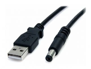 StarTech.com 3 ft USB to Type M Barrel 5V DC Power Cable - Power cable - USB (power only) (M) to DC jack 5.5 mm (M) - 3 ft - molded - black - USB2TYPEM - power cable - USB (power only) to DC jack 5.5 mm - 91 cm