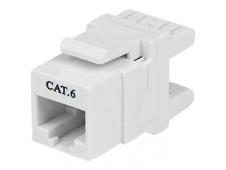 StarTech.com 180 Degree Cat 6 Keystone Jack - RJ45 Ethernet Cat6 Wall Jack White - 110 Type - Keystone Jack 180 Degree 110 UTP (C6KEY110SWH) - keystone jack