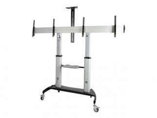 DUAL TV CART - 37-60 TVS HEIGHT ADJUSTABLE LOCKABLE WHEE