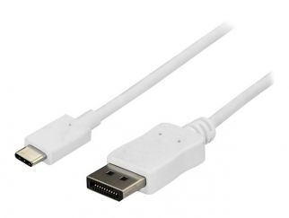 StarTech.com 6ft/1.8m USB C to DisplayPort 1.2 Cable 4K 60Hz, USB-C to DisplayPort Adapter Cable HBR2, USB Type-C DP Alt Mode to DP Monitor Video Cable, Works with Thunderbolt 3, White - USB-C Male to DP Male (CDP2DPMM6W) - DisplayPort cable - 24 pin USB-