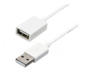 StarTech.com 3m White USB 2.0 Extension Cable Cord - A to A - USB Male to Female Cable - 1x USB A (M), 1x USB A (F) - White, 3 meter (USBEXTPAA3MW) - USB extension cable - USB (F) to USB (M) - USB 2.0 - 3 m - molded - white - for P/N: MSDREADU2OTG, USBEXT