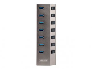 StarTech.com 7-Port Self-Powered USB-C Hub with Individual On/Off Switches, USB 3.0 5Gbps Expansion Hub w/Power Supply, Desktop/Laptop USB-C to USB-A Hub, 7x BC 1.2 (1.5A), USB Type C Hub - USB-C/A Host Cables (5G7AIBS-USB-HUB-EU) - Hub - 7 x USB 3.2 Gen 