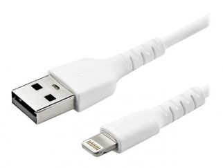 StarTech.com 6 ft(2m) Durable White USB-A to Lightning Cable, Heavy Duty Rugged Aramid Fiber USB Type A to Lightning Charger/Sync Power Cord, Apple MFi Certified iPad/iPhone 12 Pro Max - iPhone 7/8/11/11 Pro - Lightning cable - USB male straight to Lightn