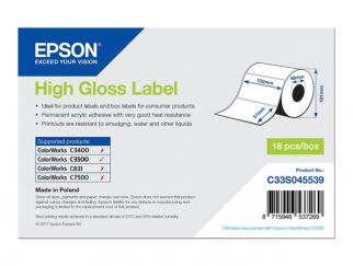 Epson - Die cut high-gloss labels - Roll (5.1 cm x 33 m) 1 roll(s) - for TM C3500