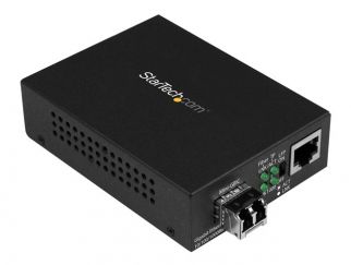 StarTech.com Multimode (MM) LC Fiber Media Converter for 10/100/1000 Network - 550m - Gigabit Ethernet - 850nm - with SFP Transceiver (MCM1110MMLC) - Fibre media converter - 1GbE - 10Base-T, 1000Base-LX, 1000Base-SX, 100Base-TX, 1000Base-T - RJ-45 / LC mu