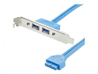 StarTech.com 2 Port USB 3.0 A Female Slot Plate Adapter - USB 3.0 motherboard Adapter - USB 3 plate - USB 3.0 header Adapter (USB3SPLATE) - USB panel - USB Type A to 20 pin IDC - 50 cm