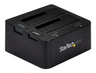 StarTech.com Dual-Bay USB 3.0 to SATA and IDE Hard Drive Docking Station, USB Hard Drive Dock, External 2.53.5 SATA III and IDE (40 pin) SSDHDD Docking Station, Hot-Swap Hard Drive Bays - Top-Loading - Storage controller - 2.5", 3.5" - ATA / SATA 6Gb/s - 