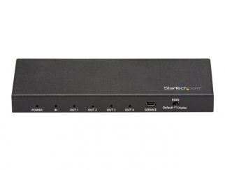 StarTech.com HDMI Splitter - 4-Port - 4K 60Hz - HDMI Splitter 1 In 4 Out - 4 Way HDMI Splitter - HDMI Port Splitter (ST124HD202) - Video/audio splitter - 4 x HDMI - desktop