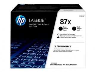 HP 87X - 2-pack - High Yield - black - original - LaserJet - toner cartridge (CF287XD) - for LaserJet Enterprise M506, MFP M527, LaserJet Enterprise Flow MFP M527, LaserJet Pro M501