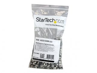 StarTech.com M6 Screws and Cage Nuts - 100 Pack - M6 Mounting Screws and Cage Nuts for Server Rack and Cabinet - Silver (CABSCREWM62) - rack screws and nuts