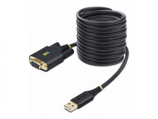 StarTech.com 10ft (3m) USB to Null Modem Serial Adapter Cable, Interchangeable DB9 Screws/Nuts, COM Retention, USB-A to RS232, FTDI, Level-4 ESD Protection, Windows/macOS/ChromeOS/Linux - Rugged TPE Construction (1P10FFCN-USB-SERIAL) - USB / serial cable 