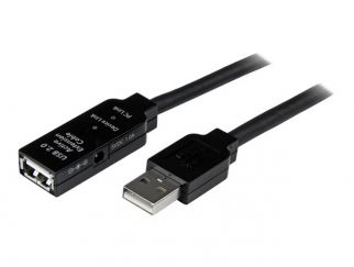 StarTech.com 20m USB 2.0 Active Extension Cable - M/F - USB extension cable - USB (M) to USB (F) - USB 2.0 - 66 ft - active - black - USB2AAEXT20M - USB extension cable - USB (M) to USB (F) - USB 2.0 - 20 m - active - black - for P/N: SVA5H2NEUA, UUSBOTG