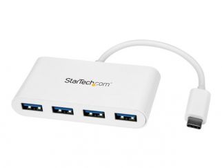 StarTech.com 4 Port USB C Hub with 4x USB-A Ports (USB 3.0 SuperSpeed 5Gbps), USB Bus Powered, Portable/Laptop USB-C to USB-A Adapter Hub, USB 3.1 Gen 1/USB 3.2 Gen 1 Type-C Hub, White - Windows/macOS/Linux (HB30C4ABW) - Hub - 4 x SuperSpeed USB 3.0 - des