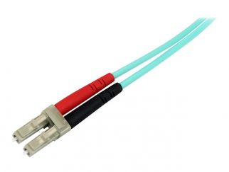 StarTech.com Aqua OM4 Duplex Multimode Fiber - 2m / 6 ft - 100 Gb - 50/125 - OM4 Fiber - LC to LC Fiber Patch Cable (450FBLCLC2) - Network cable - LC multi-mode (M) to LC multi-mode (M) - 2 m - fibre optic - duplex - 50 / 125 micron - OM4 - aqua