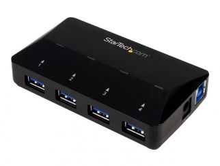 StarTech.com 4-Port USB 3.0 Hub plus Dedicated Charging Port - 1 x 2.4A Port - Desktop USB Hub and Fast-Charging Station (ST53004U1C) - USB peripheral sharing switch - 4 x SuperSpeed USB 3.0 - desktop - for P/N: SDMSDRWU3AC, USB312SAT3CB, USB315CB2M, USBL