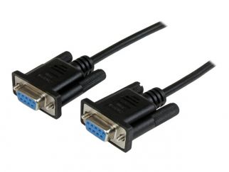 StarTech.com 2m Black DB9 RS232 Serial Null Modem Cable F/F - DB9 Female to Female - 9 pin RS232 Null Modem Cable - 2 meter, Black - Null modem cable - DB-9 (F) to DB-9 (F) - 2 m - molded, thumbscrews - black - for P/N: PCI2S5502, PEX4S953, PEX4S953LP