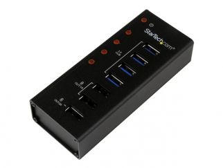 StarTech.com 7 Port USB 3.0 Charging Hub - 4 x USB-A, 3 x USB-A Dedicated Charging Ports - Powered Mountable USB Charging Station (ST4300U3C3) - Hub - 4 x SuperSpeed USB 3.0 - desktop - for P/N: PEXUSB3S3GE, SVA12M5NA, USB312SAT3CB, USB315CB2M, USBLT1MWS,