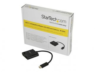 StarTech.com USB C to DisplayPort Adapter with Power Delivery, 4K 60Hz HBR2, USB Type-C to DP 1.2 Monitor/Display Video Converter w/ 60W PD Pass-Through Charging, Thunderbolt 3 Compatible - USB-C Male to DP Female (CDP2DPUCP) - DisplayPort adapter - 24 pi