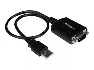 StarTech.com USB to Serial RS232 Adapter Cable w/ COM Retention - USB Serial Adapter - Serial adapter - USB - RS-232 - black