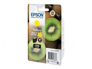 Epson Ink Cartridges, Claria" Premium Ink, 202XL, Kiwi, Singlepack, 1 x 8.5ml Yellow, High, XL