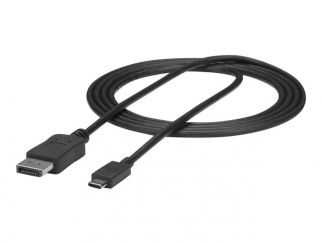 StarTech.com 6ft/1.8m USB C to DisplayPort 1.2 Cable 4K 60Hz, USB-C to DisplayPort Adapter Cable HBR2, USB Type-C DP Alt Mode to DP Monitor Video Cable, Works with Thunderbolt 3, Black - USB-C Male to DP Male - DisplayPort cable - 24 pin USB-C to DisplayP