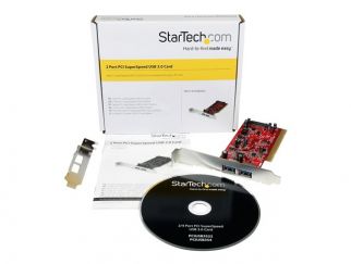 StarTech.com 2 Port PCI SuperSpeed USB 3.0 Adapter Card with SATA Power - Dual Port PCI USB 3 Controller Card (PCIUSB3S22) - USB adapter - PCI-X - USB 3.0 x 2