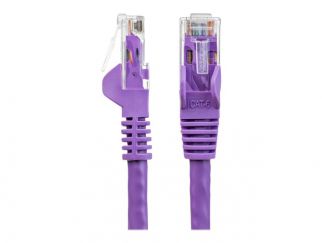 StarTech.com 100ft CAT6 Ethernet Cable, 10 Gigabit Snagless RJ45 650MHz 100W PoE Patch Cord, CAT 6 10GbE UTP Network Cable w/Strain Relief, Purple, Fluke Tested/Wiring is UL Certified/TIA - Category 6 - 24AWG (N6PATCH100PL) - patch cable - 30.5 m - purple