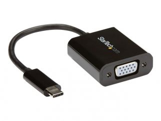 StarTech.com USB-C to VGA Adapter - Black - 1080p - Video Converter For Your MacBook Pro - USB C to VGA Display Dongle (CDP2VGA) - USB / VGA adapter - 24 pin USB-C (M) to HD-15 (VGA) (F) - USB 3.1 Gen 1 / Thunderbolt 3 - 18 cm - USB power, 1920 x 1200 (WU
