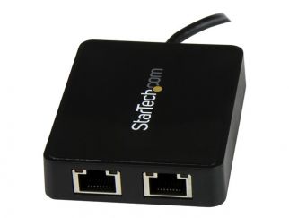 StarTech.com USB-C to Dual Gigabit Ethernet Adapter with USB 3.0 (Type-A) Port - USB Type-C Gigabit Network Adapter (US1GC301AU2R) - Network adapter - USB-C - Gigabit Ethernet x 2 + USB 3.0 - for P/N: TB33A1C